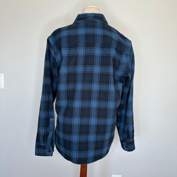 LL Bean Men's Wicked Warm Shirt Medium Blue Plaid Flannel Slightly Fitted Cotton - Picture 2 of 6